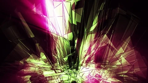 Beautiful Abstract Green Polygonal Surface Moving In 3d Animation. Dark Trian Video stock 82542241