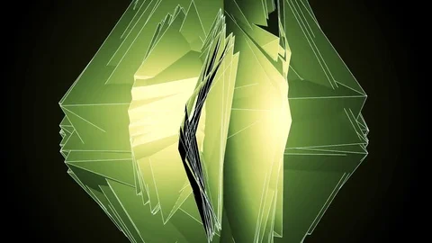 Beautiful Abstract Green Polygonal Surface Moving In 3d Animation. Dark Trian Видео 82557282