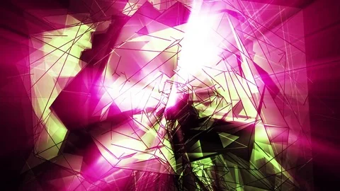 Beautiful Abstract Green Polygonal Surface Moving In 3d Animation. Dark Trian Stock-Footage 82666642