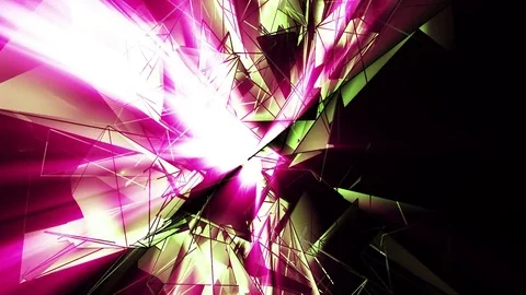 Beautiful Abstract Green Polygonal Surface Moving In 3d Animation. Dark Trian Stock Footage 82709113