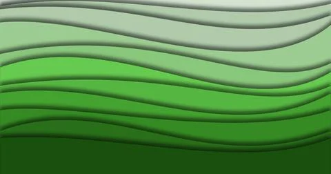 Beautiful abstract green waves with shadow for art banner concept Illustrazione stock