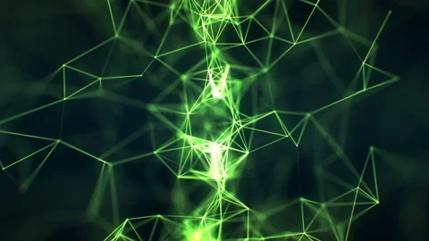 Beautiful Abstract Growing Network Close-up Green Color in Cyberspace Seamless Stock Footage 101976792