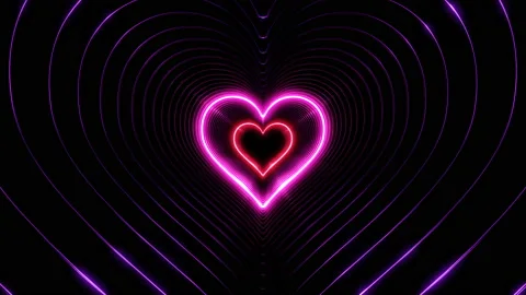 Neon Lights Love Heart Tunnel and Romantic Abstract Glow Particles 4K  Moving Wallpaper Background  YouTube