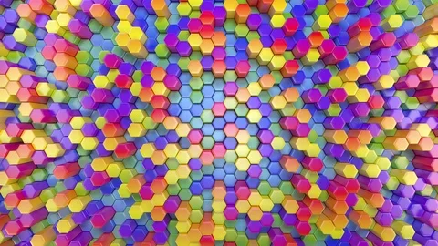 Beautiful Abstract Hexagonal Multicolored Background Stock Footage 94044351