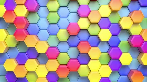 Beautiful Abstract Hexagonal Multicolored Background Stock Footage 94718720