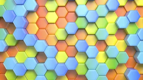 Beautiful Abstract Hexagonal Multicolored Background Stock Footage 94719001
