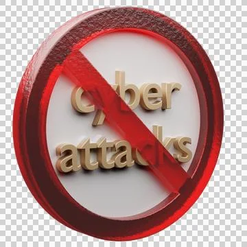 Beautiful abstract illustration cyber attack Forbidden, prohibiting sign, pro Stock Illustration