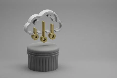 Beautiful abstract illustrations Cloud Data Storage symbol icons on a column  库存插图