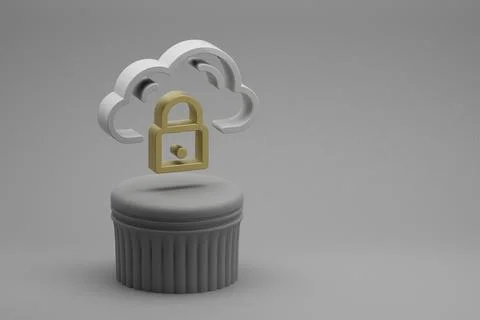 Beautiful abstract illustrations Cloud Database Security symbol icons on a co Stock Illustration