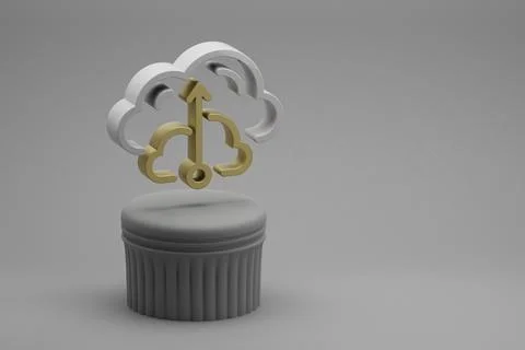 Beautiful abstract illustrations Cloud Database Server symbol icons on a colu Stockillustratie