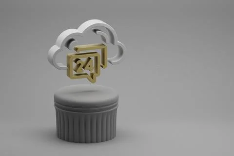 Beautiful abstract illustrations Cloud Hosting Support symbol icons on a colu Illustrazione stock