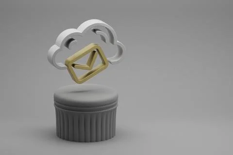 Beautiful abstract illustrations Cloud Mail Hosting symbol icons on a column  Illustrazione stock