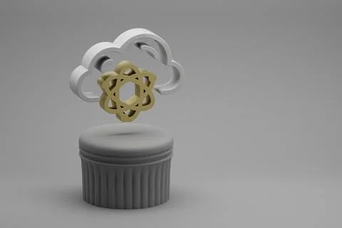 Beautiful abstract illustrations Cloud Quantum Server symbol icons on a colum Stock Illustration