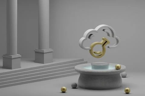 Beautiful abstract illustrations Cloud Server Technology symbol icon on a fou Illustrazione stock