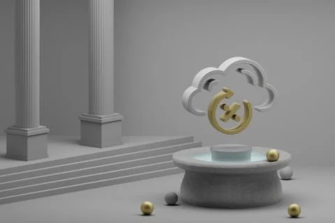 Beautiful abstract illustrations Cloud Server Uptime symbol icon on a fountai 스톡 일러스트