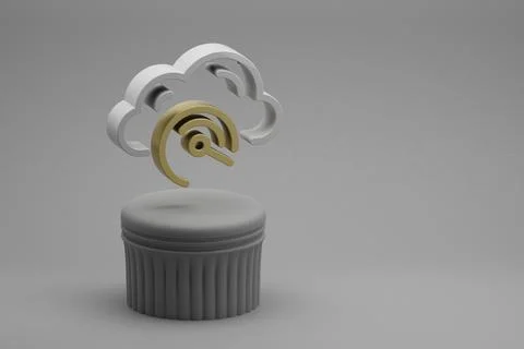 Beautiful abstract illustrations Cloud Server Speed symbol icons on a column  Stock Illustration