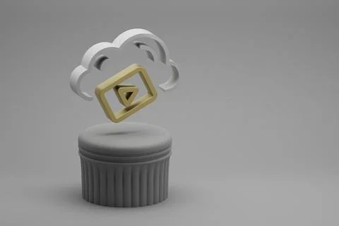 Beautiful abstract illustrations Cloud Video Server symbol icons on a column  스톡 일러스트