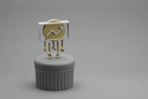 Beautiful abstract illustrations Data Screen symbol icons on a column and won Stock Illustration