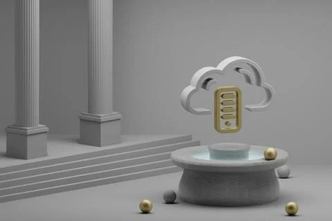 Beautiful abstract illustrations Database Server symbol icon on a fountain an Иллюстрация