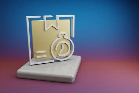 Beautiful abstract illustrations Delivery Timer symbol icon on a  ceramic sta Illustrazione stock