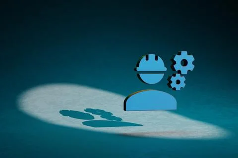 Beautiful abstract illustrations Engineering symbol icon on a dark blue backg Stock Illustration