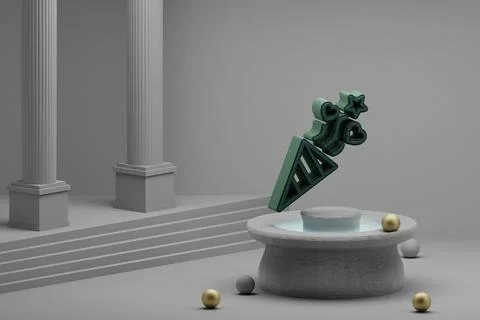 Beautiful abstract illustrations Green firework symbol icon on a fountain and Stock Illustration