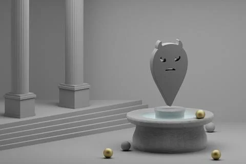 Beautiful abstract illustrations Grey devil symbol icon on a fountain and col Illustration