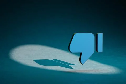 Beautiful abstract illustrations Thumb Down symbol icon on a dark blue backgr Stock-Illustration