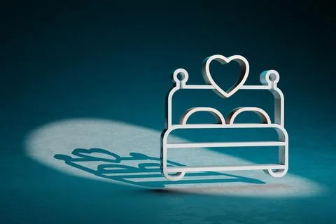 Beautiful abstract illustrations Withe and Golden Bedroom with heart symbol i Illustrazione stock