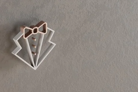 Beautiful abstract illustrations Withe and Golden Tuxedo symbol icons on a gr Stock Illustration