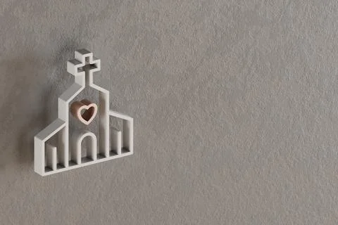 Beautiful abstract illustrations Withe and Golden Wedding Church with heart s Stock Illustration