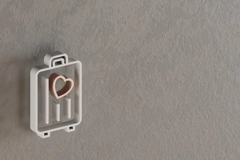 Beautiful abstract illustrations Withe and Golden Wedding Luggage with heart  Stock-Illustration