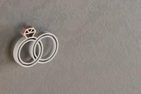 Beautiful abstract illustrations Withe and Golden Wedding Rings symbol icons  Illustrazione stock