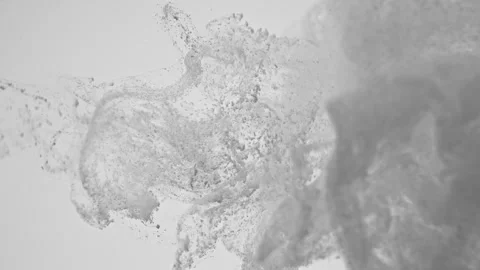 Beautiful abstract movement of particles on a light background Stock Footage 266032314