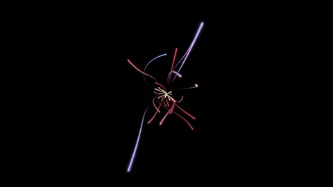 Beautiful abstract multicolored line motion on black background. Stock Footage 127485934