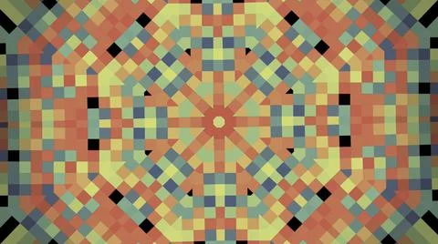 Beautiful abstract multicolored pattern consisting from pixels moving, growing Stock Illustration