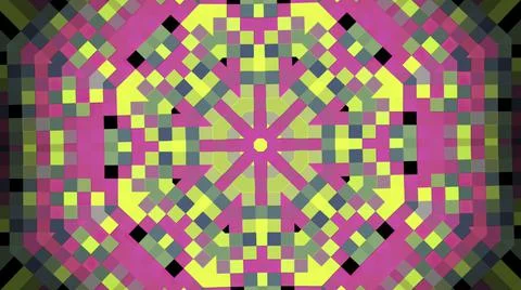Beautiful abstract multicolored pattern consisting from pixels moving, growing Stock Illustration