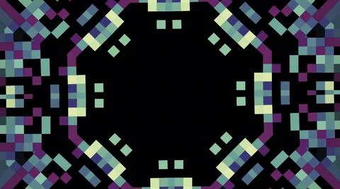 Beautiful abstract multicolored pattern consisting from pixels moving, growing Stock Illustration