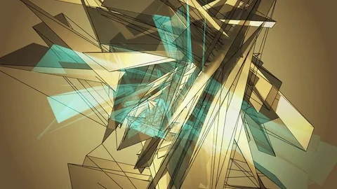 Beautiful Abstract Multicolored Polygonal Surface Moving In 3d Animation. Bri Video stock 82435643