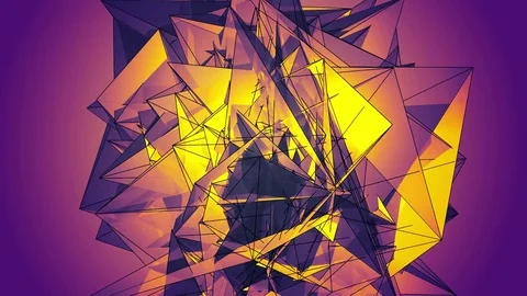 Beautiful Abstract Multicolored Polygonal Surface Moving In 3d Animation. Bri Video stock 82442026