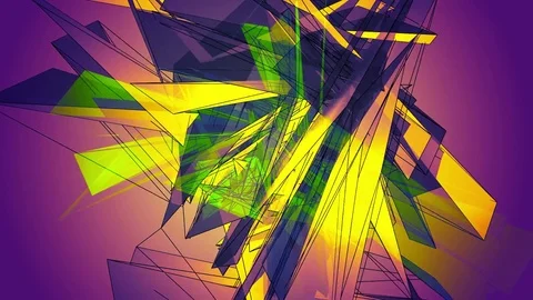 Beautiful Abstract Multicolored Polygonal Surface Moving In 3d Animation. Bri Vídeo Stock 82442458