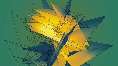 Beautiful Abstract Multicolored Polygonal Surface Moving In 3d Animation. Bri Video stock 82447943