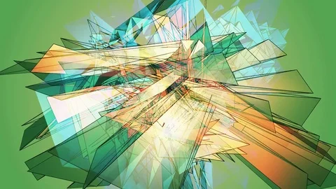 Beautiful Abstract Multicolored Polygonal Surface Moving In 3d Animation. Bri Vidéo 82466066