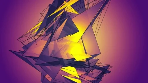 Beautiful Abstract Multicolored Polygonal Surface Moving In 3d Animation. Bri 動画素材 82469640