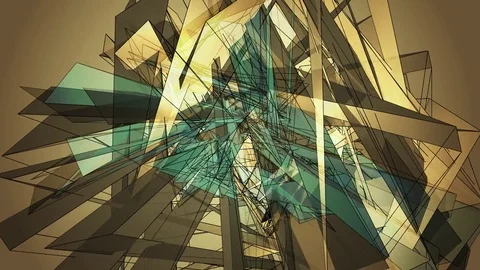 Beautiful Abstract Multicolored Polygonal Surface Moving In 3d Animation. Bri 库存影片 82470424