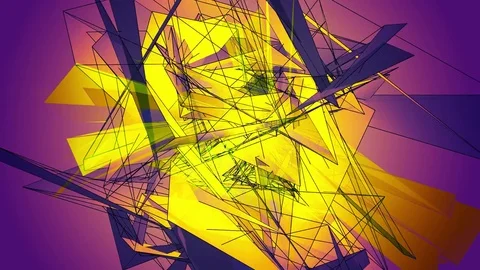 Beautiful Abstract Multicolored Polygonal Surface Moving In 3d Animation. Bri Stock Footage 82481415