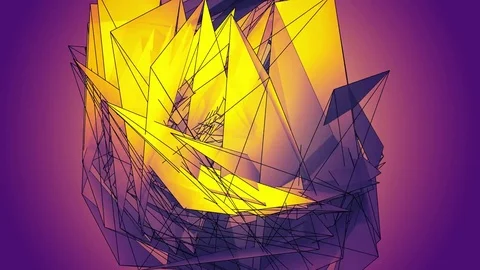 Beautiful Abstract Multicolored Polygonal Surface Moving In 3d Animation. Bri Vidéo 82483569