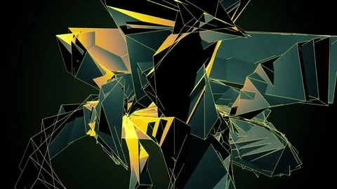 Beautiful Abstract Multicolored Polygonal Surface Moving In 3d Animation. Dar Video stock 82487752