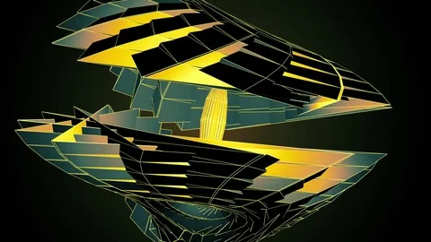 Beautiful Abstract Multicolored Polygonal Surface Moving In 3d Animation. Dar Video stock 82504636