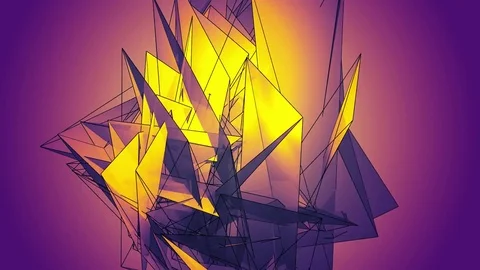 Beautiful Abstract Multicolored Polygonal Surface Moving In 3d Animation. Bri 스톡 동영상 82516763